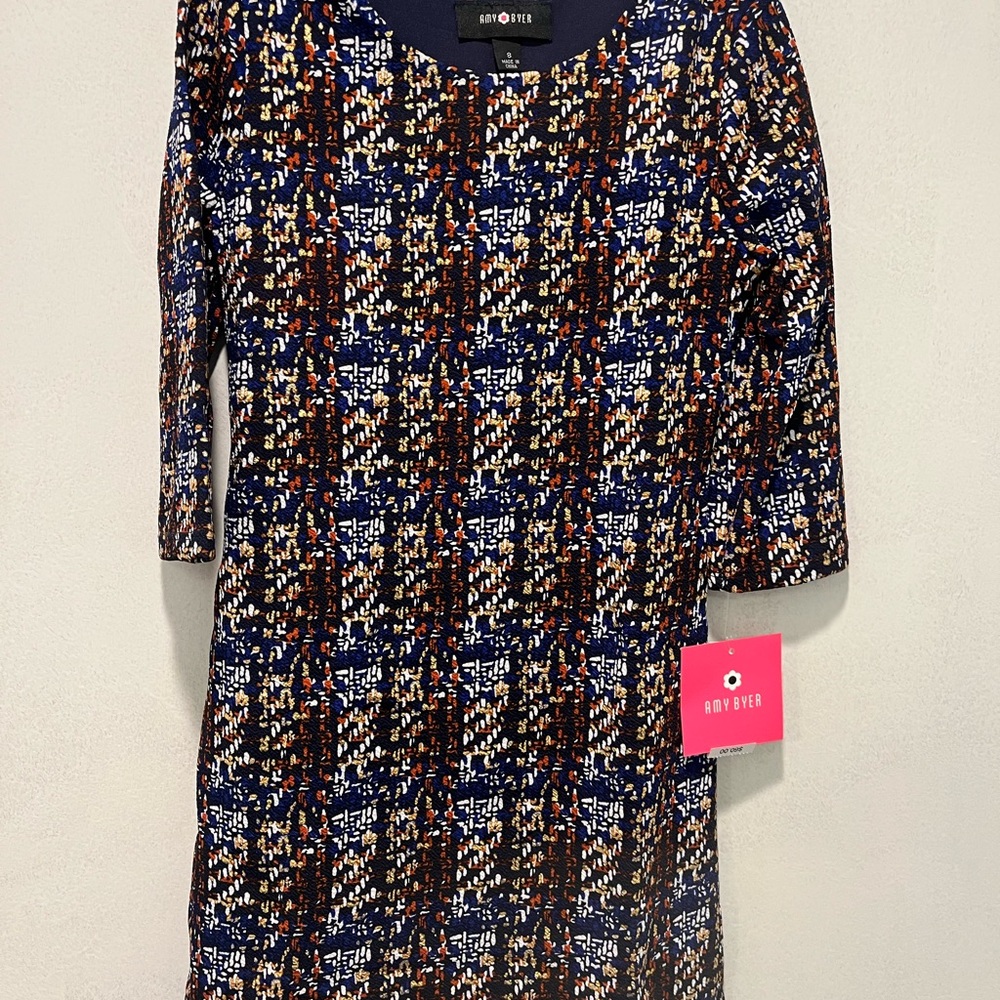 Amy Byer Multicolor Long Sleeve Dress